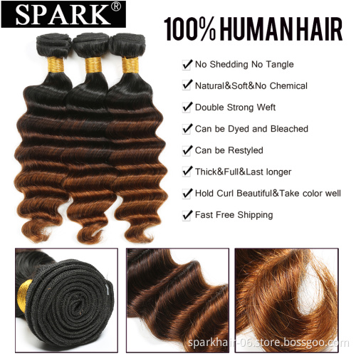SPARK Deep Wave brazilian hair bundles, brazilian hair, virgin mink brazilian hair bundles